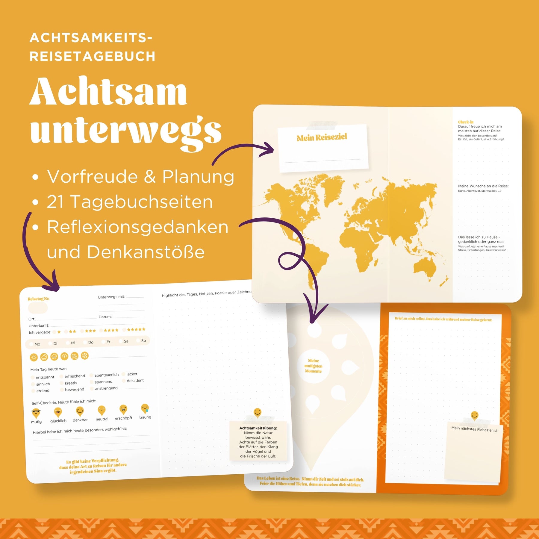 Geschenk: Achtsamkeits Reisetagebuch