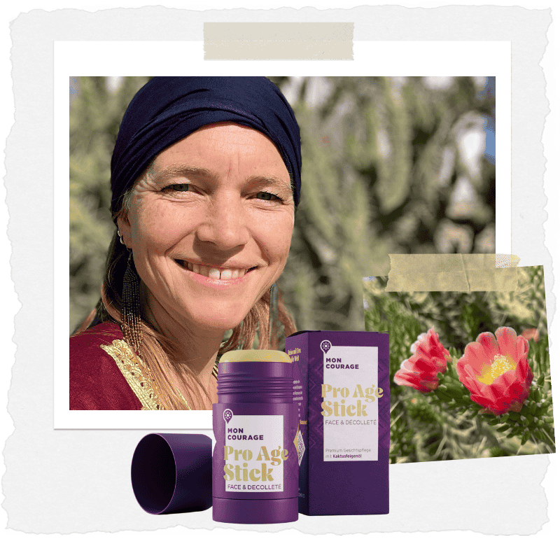 Eva vor Katusfeige mit Pro Age Stick