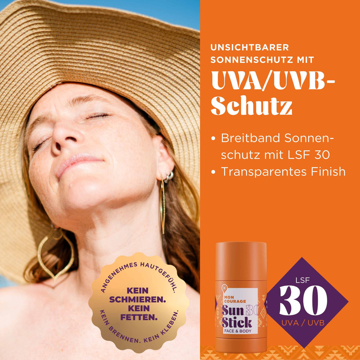 Unsichtbarer Sonnenschutz mit UVA/UVB-Schutz