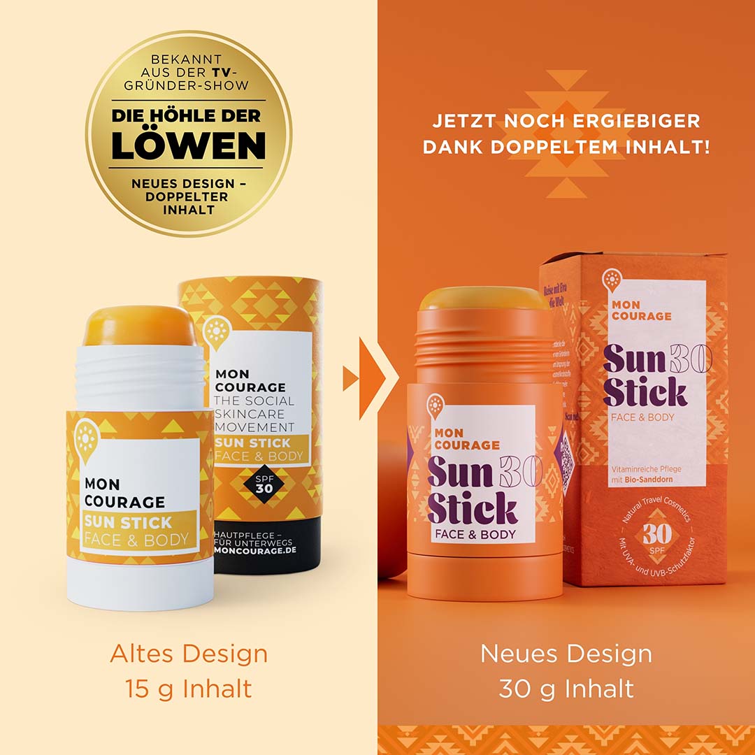 Altes und neues Design vom Sun Stick