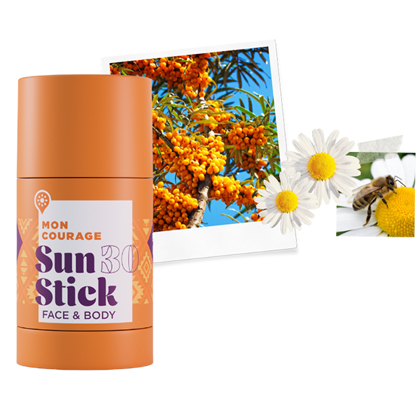 Der Sun Stick mit Sanddorn und Kamillenblüten
