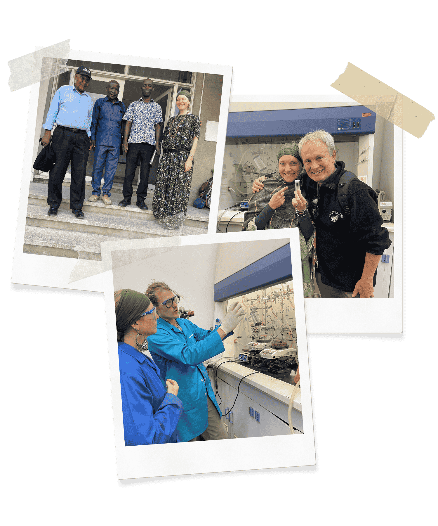 Eva mit Forschungspartnern im Labor