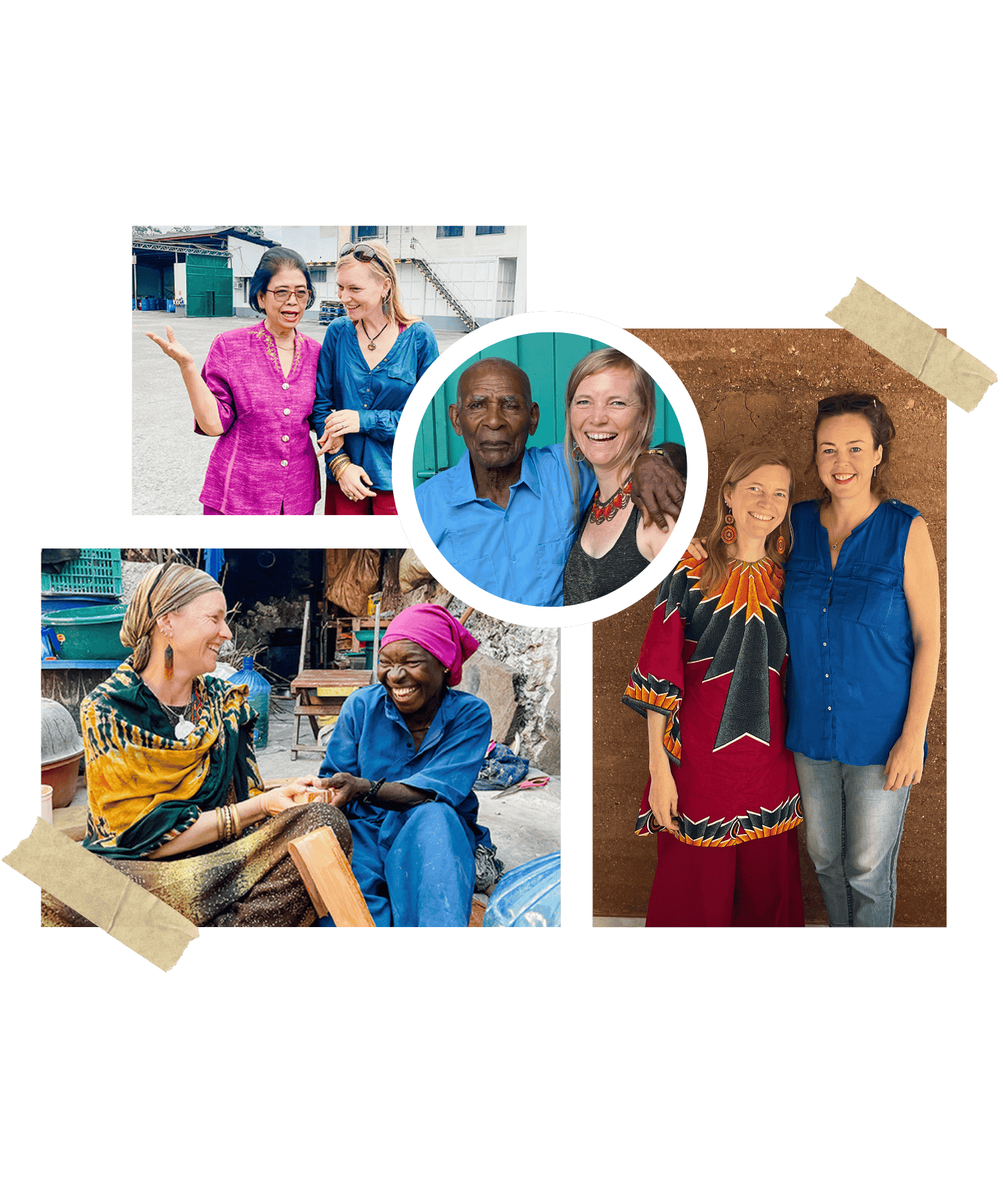 Collage wie Eva Lieferketten besucht