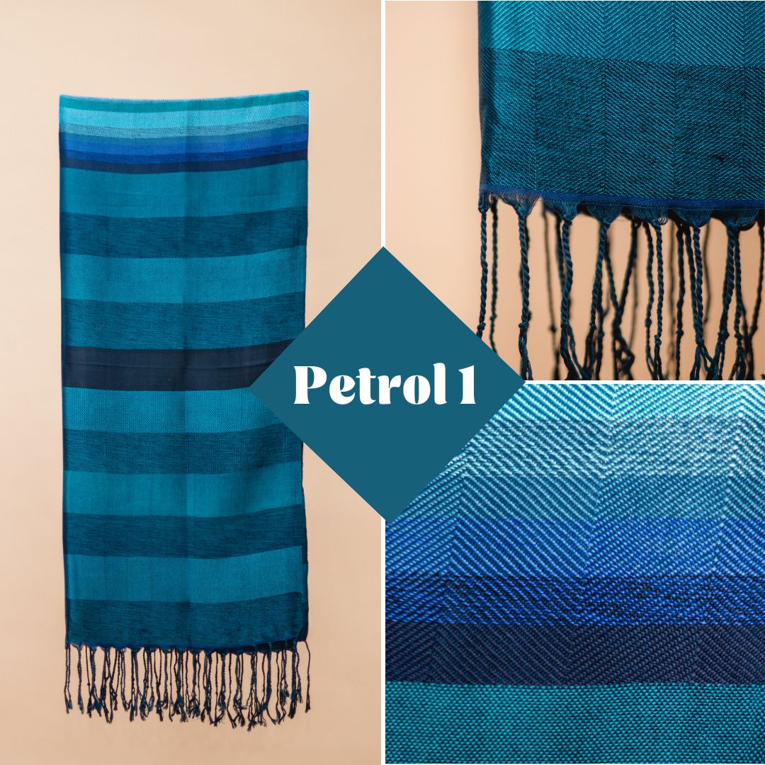 Handgewebter Schal aus Sabra Seide