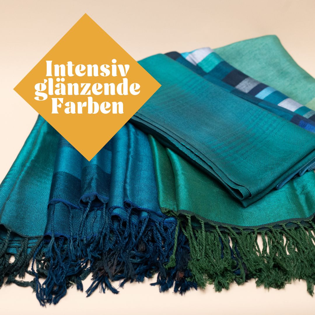 Handgewebter Schal aus Sabra Seide