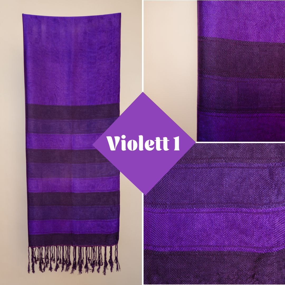 Handgewebter Schal aus Sabra Seide