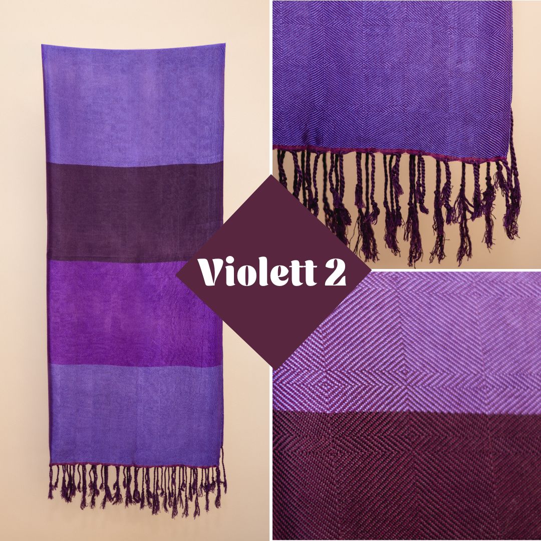 Handgewebter Schal aus Sabra Seide