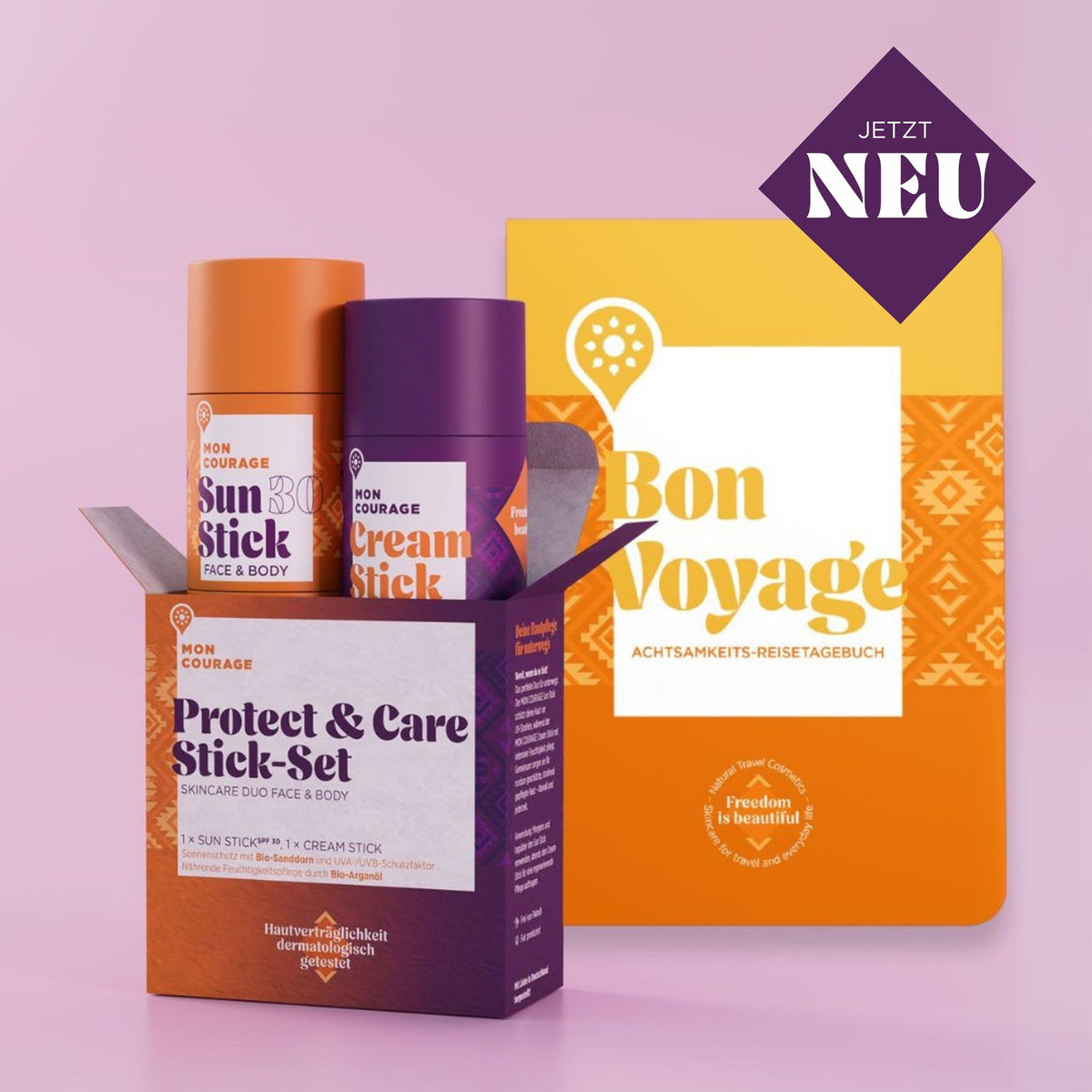 Reise-Kit: Cream Stick, Sun Stick & Reisetagebuch