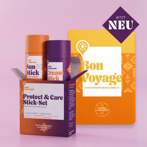 Reise-Kit: Cream Stick, Sun Stick & Reisetagebuch